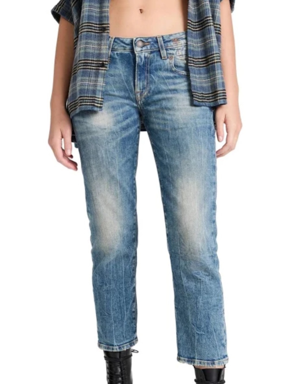 R13 Straight-Leg Jeans in Light Blue Wash